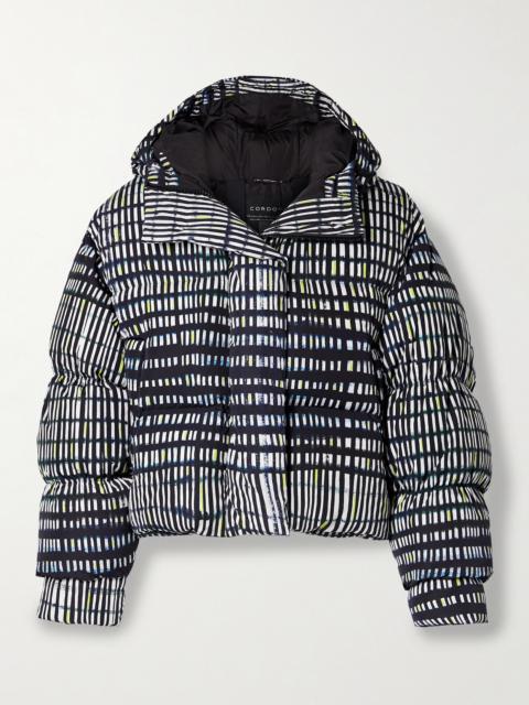 Aomori Hooded Printed Quilted Down Ski Jacket