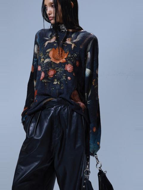 PRINTED BOYFRIEND SWEATER