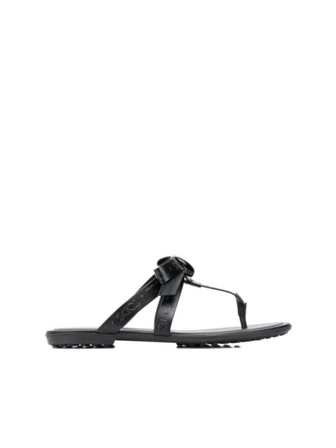 embossed logo flat sandals
