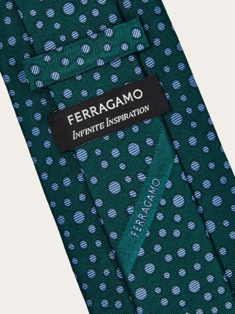 Pois print silk tie