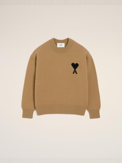 BROWN WOOL AMI DE COEUR CREWNECK SWEATER