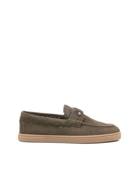 shearling-trim loafers