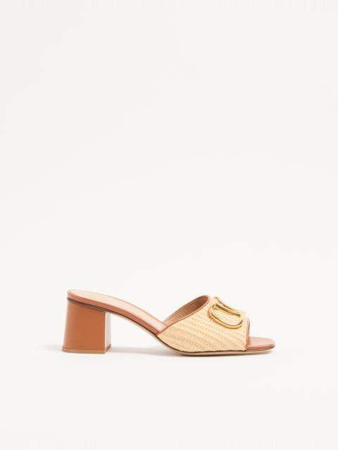 VLOGO SIGNATURE SLIDE SANDAL IN RAFFIA 60MM