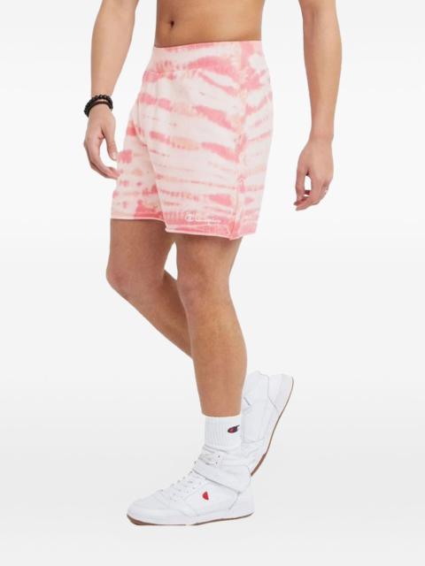 tie-dye fleece track shorts