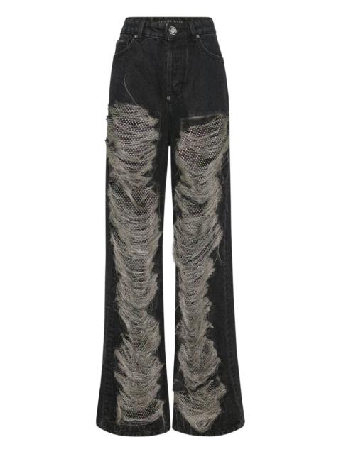 mesh strass jeans
