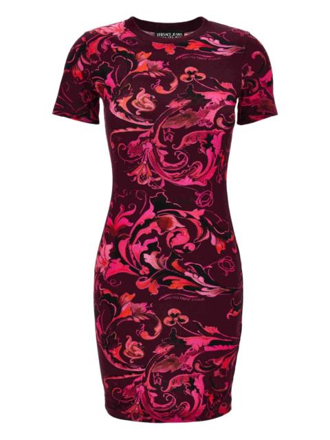 floral-print short-sleeve mini dress