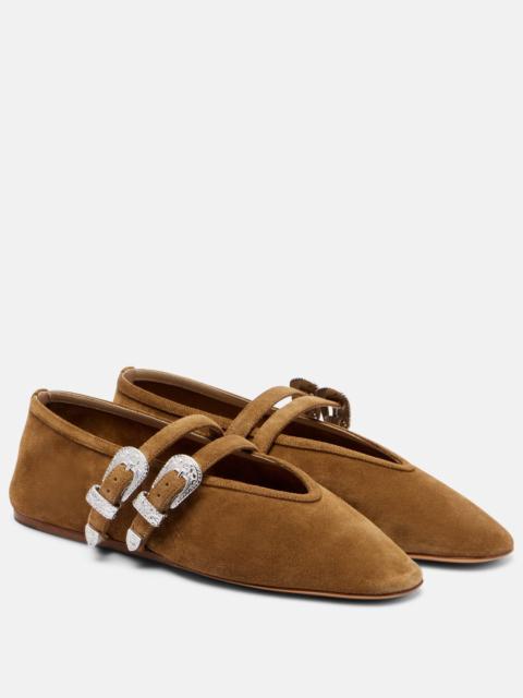 Claudia suede Mary Jane ballet flats