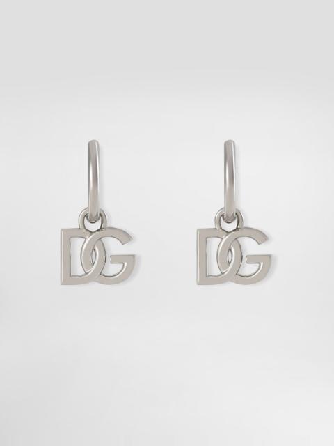 Hoop earrings with DG logo pendants