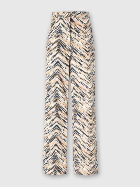 Classic trousers in animal print zig zag cotton