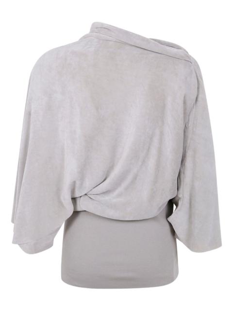 draped cowl-neck top