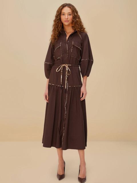 Brown Chemise Midi Dress