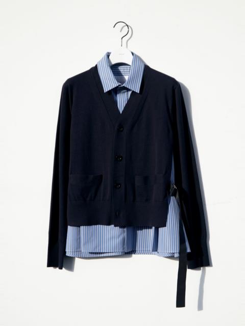 Poplin x Cotton Knit Cardigan
