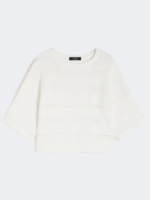 Crochet cotton sweater - IVORY