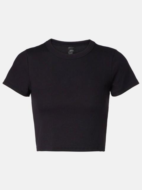 Kelly cropped cotton-blend jersey T-shirt