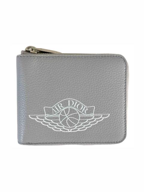 Dior x Jordan Wings Zip Wallet (4 Card Slot) Grey
