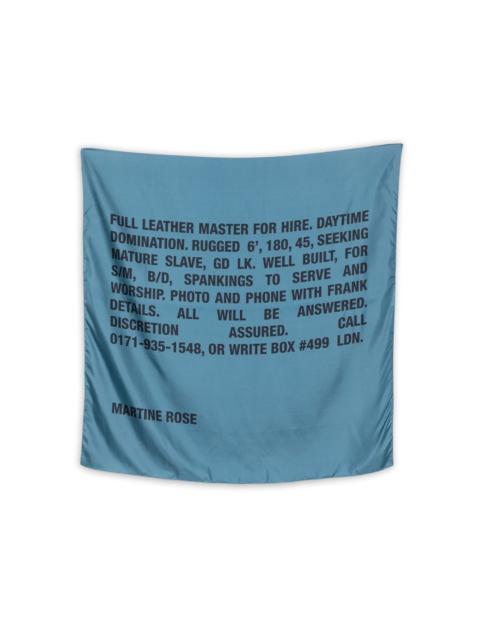 text-print silk scarf