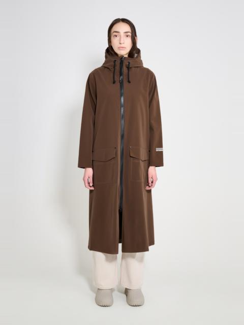 Mosebacke Long Patch Raincoat Dark Brown