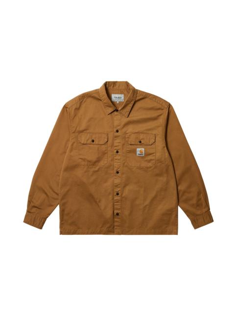 PALACE CARHARTT WIP LONGSLEEVE MASTER SHIRT HAMILTON BROWN