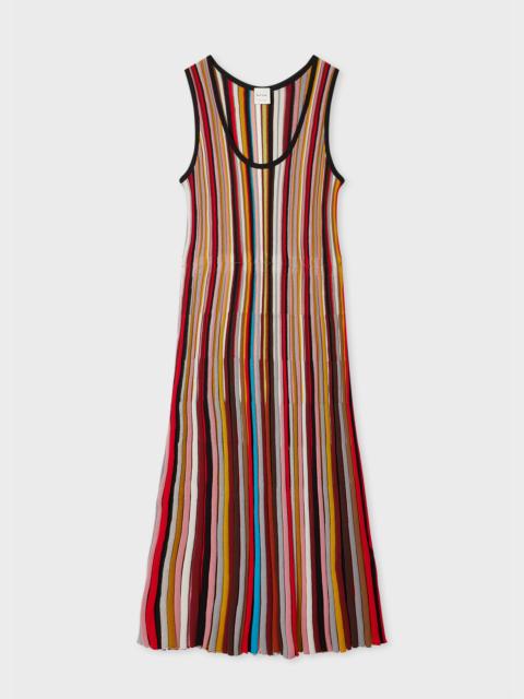 Women's 'Signature Stripe' Sleeveless Knitted Dress