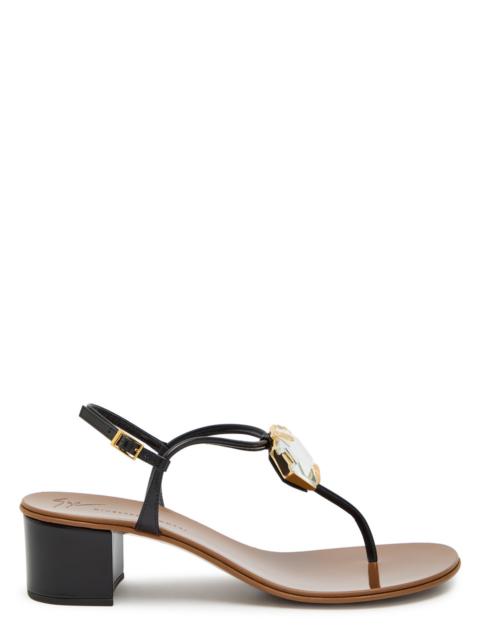 Giuseppe Zanotti Rock 40 Crystal-embellished Leather Sandals