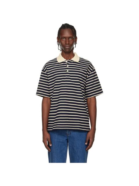 Navy Striped Polo