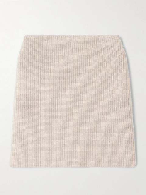 Ribbed Cashmere Mini Skirt