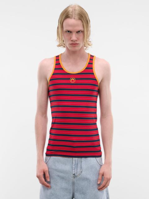 Red Striped Moon Logo Tank