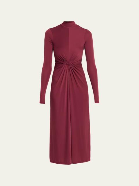 Tovianna Twist-Front Turtleneck Dress