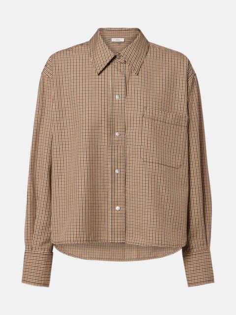 Checked cotton-blend shirt