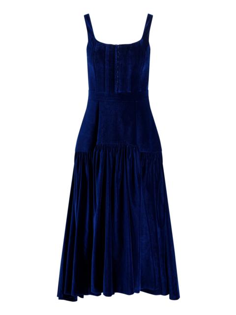DIANA VELVET STRUCTURED MIDI DRESS