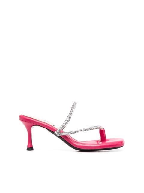 crystal-embellished strap mules