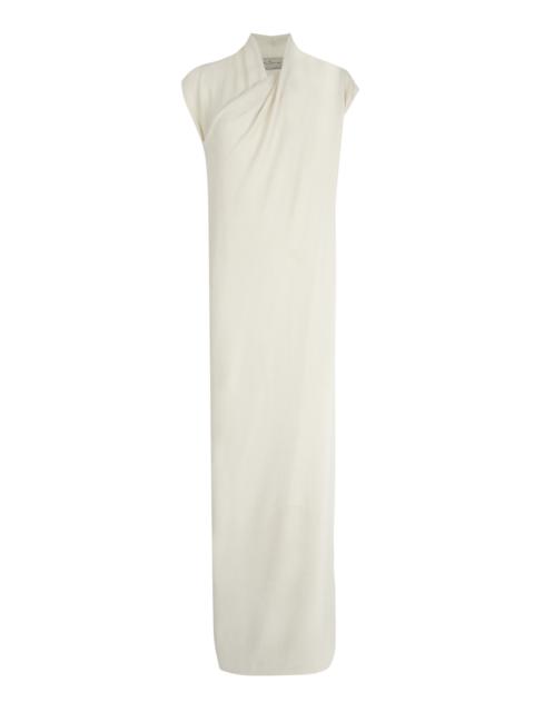 Amanita Silk Wrap Maxi Dress ivory