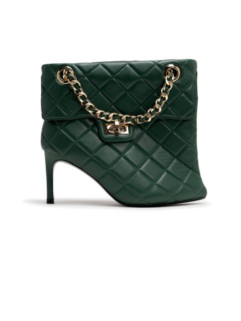 Quilted Bag Detail Pin Heel Short Boots