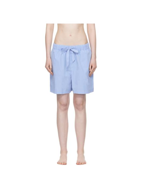 Blue Poplin Pyjama Shorts