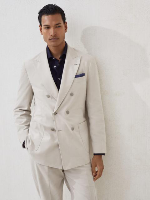 Sea Island cotton narrow wale corduroy one-and-a-half breasted deconstructed blazer with patch pocke