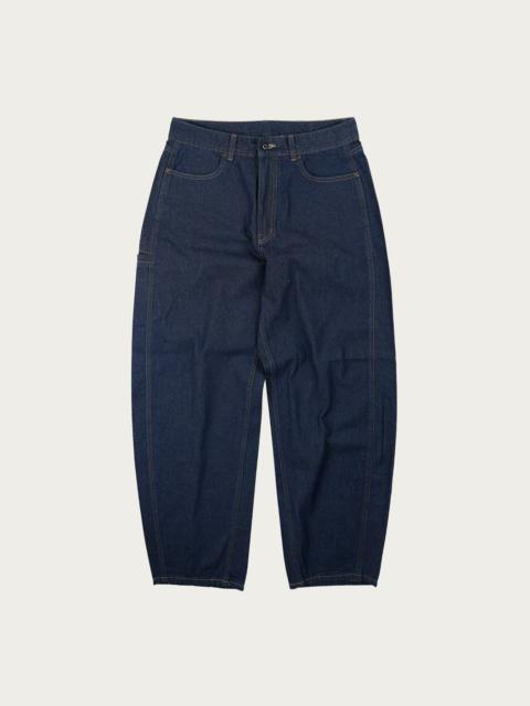 Curved Denim Pants - Indigo