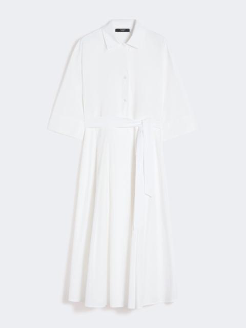 Cotton-poplin midi shirt dress - WHITE