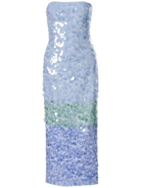 sequinned ombré midi dress