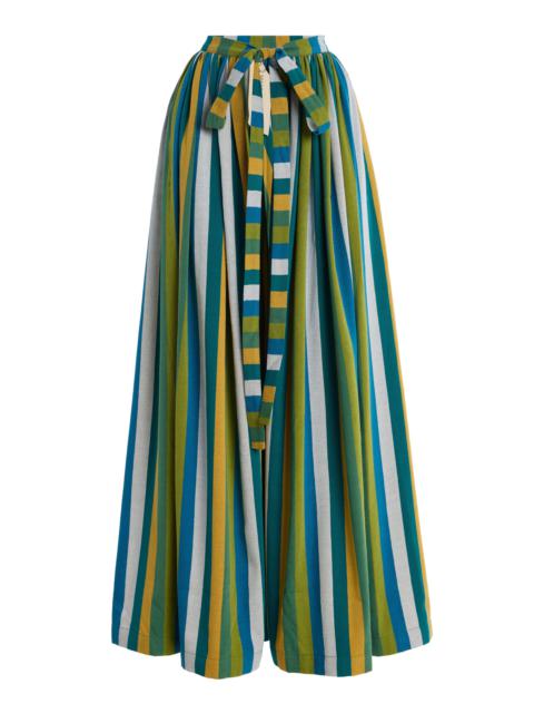 Exclusive The Striped Cotton Wrap Skirt multi