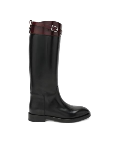 round-toe belted boots