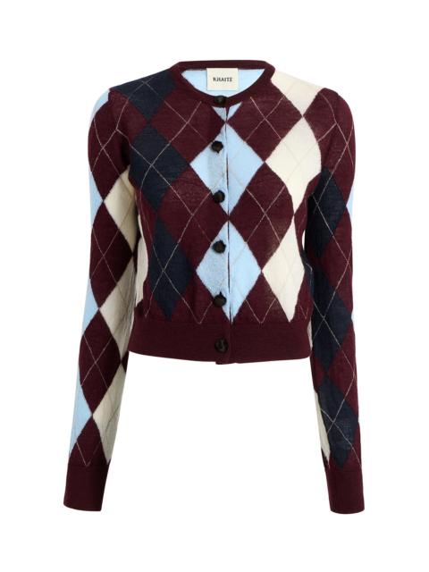 Charli Argyle Cashmere-Blend Cardigan burgundy