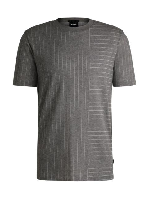MERCERIZED-COTTON T-SHIRT WITH MIXED STRIPES