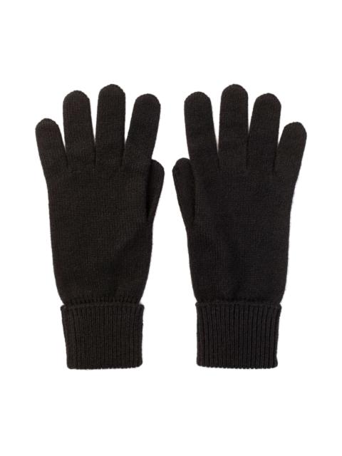 Black Cashmere Gloves with Turnback Cuffs