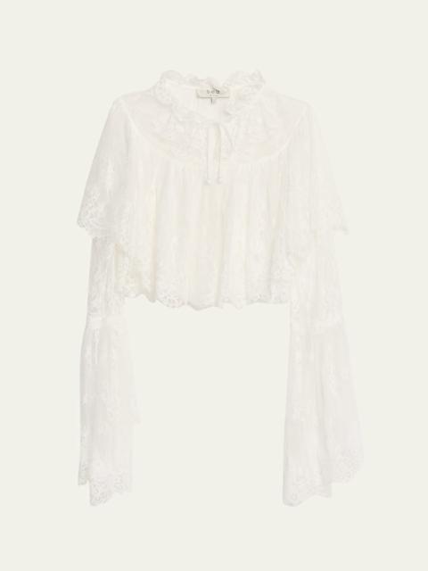 Holden Floral Lace Capelet Blouse
