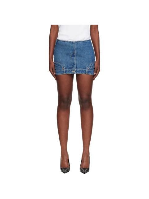 Bluer Upside-Down Denim Miniskirt
