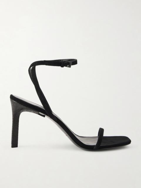 Crystal-embellished Suede Sandals
