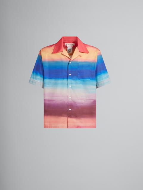POPLIN BOWLING SHIRT WITH DARK SIDE OF THE MOON PRINT