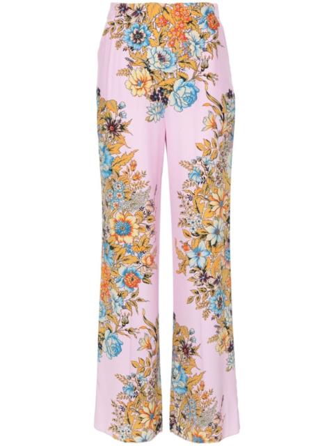 floral-print straight-leg trousers