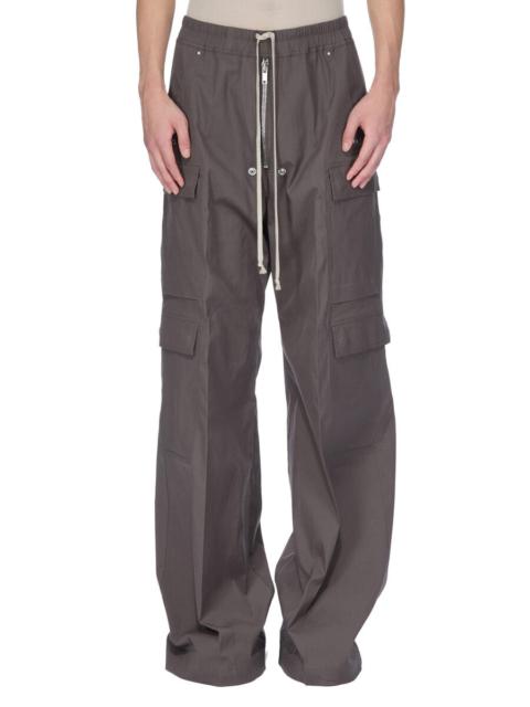 Belas Wide-Leg Cotton-Blend Poplin Drawstring Cargo Trousers Dark gray