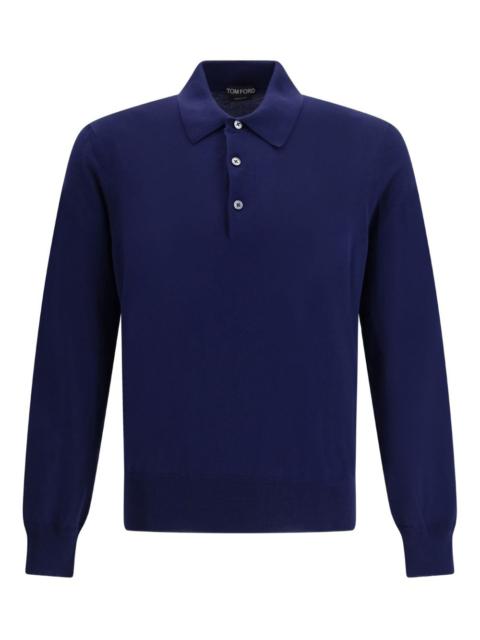 long-sleeve button polo shirt